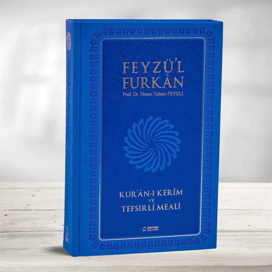 Feyzü'l Furkan Kur'ân-ı Kerîm ve Tefsirli Meali (Büyük Boy - Mushaf ve Meal - Mıklepli Ciltli) - LACİVERT