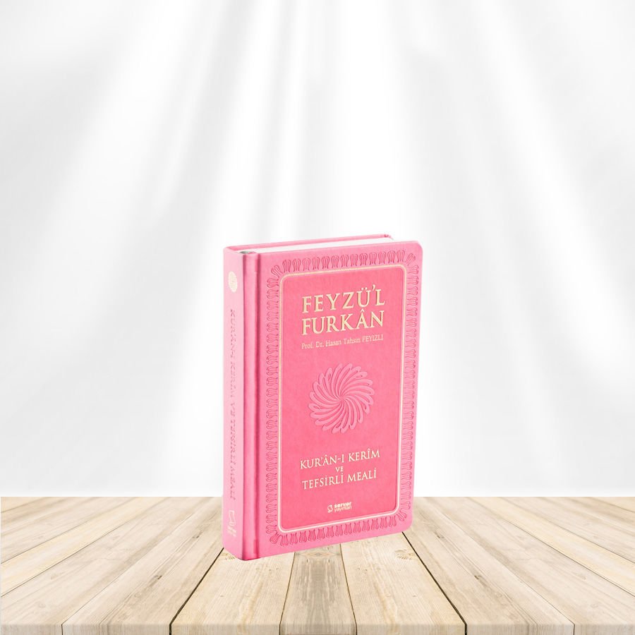 Feyzü'l Furkan Kur'an-ı Kerim ve Tefsirli Meali (Sempatik Cep Boy - Ciltli) Pembe